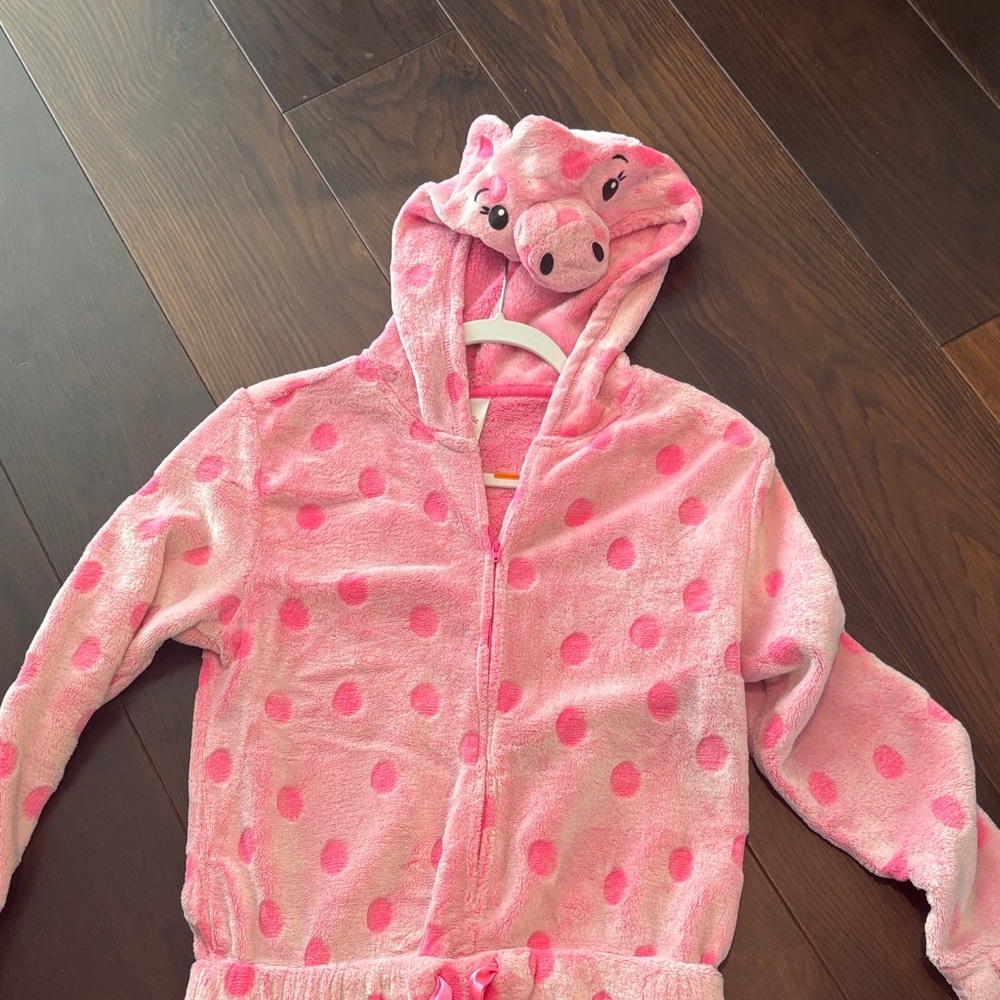 Justice Pink Pig Polka Dot Kids Pajamas